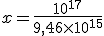 3$x = \frac{10^{17}}{9,46\times10^{15}}